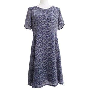 Vintage 1990s Laura Ashley Lavender Micro Floral Dress